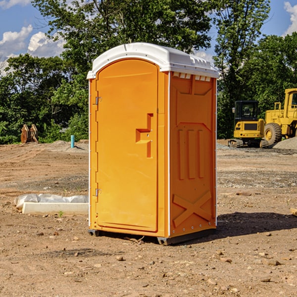 how often are the portable restrooms cleaned and serviced during a rental period in Waynesville Illinois